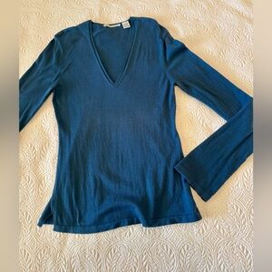 Cotton by Autumn Cashmere Navy V-Neck Cotton Sweater